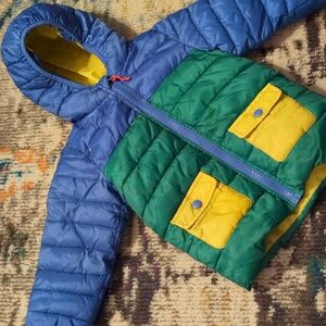Baby Boden Colorful Puffer Jacket Size 3/4